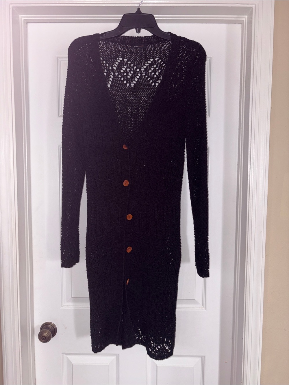 🍀 BCBG black knit long sweater cardigan